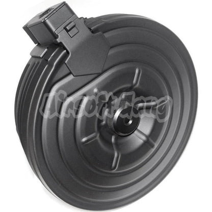 CYMA 2500rd Sheet Steel Sound Control Electric Drum Magazine For AK Series CYMA / APS / Jing Gong JG / Tokyo Marui AEG Airsoft Black