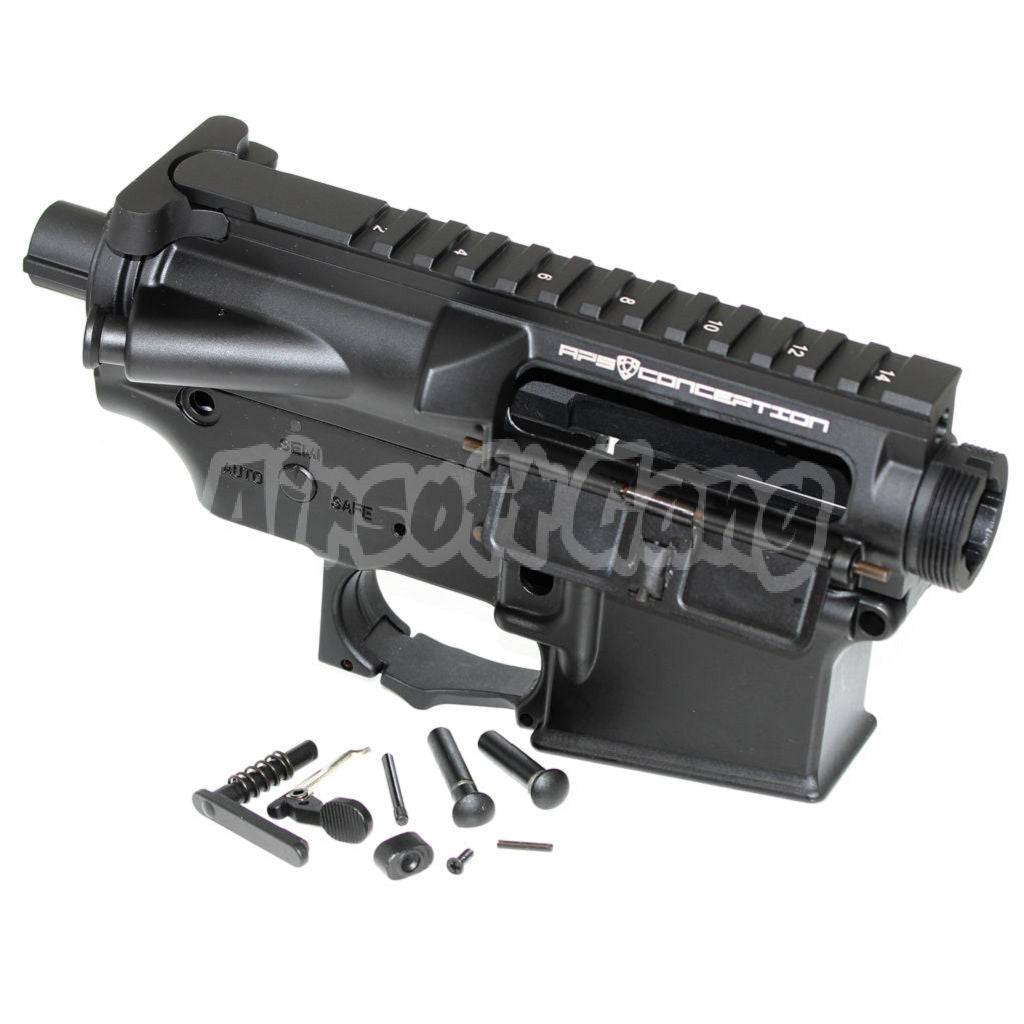 APS Logo Upper Lower Body Receiver For ASR M4 M16 Series AEG Airsoft Black