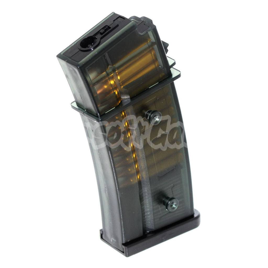 50rd Mid-Cap Mag Magazine For G36 AEG Airsoft Semi-Transparent Black