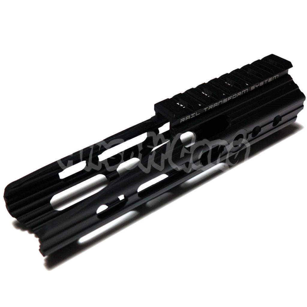 APS CNC Aluminum 8" Inches Guardian Rail System Handguard Set For Guardian M4 M16 Series AEG Airsoft Black