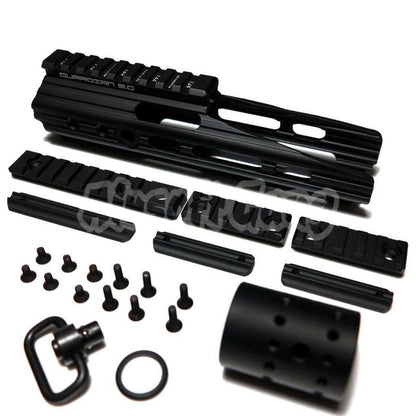 APS CNC Aluminum 8" Inches Guardian Rail System Handguard Set For Guardian M4 M16 Series AEG Airsoft Black