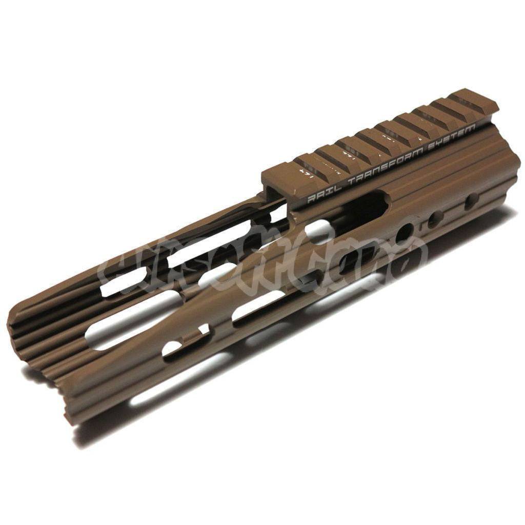 APS CNC Aluminum 8" Inches Guardian Rail System Handguard Set For Guardian M4 M16 Series AEG Airsoft Dark Earth