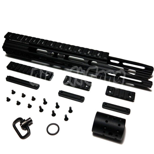 APS CNC Aluminum 13" Inches Guardian Rail System Handguard Set For Guardian M4 M16 Series AEG Airsoft Black