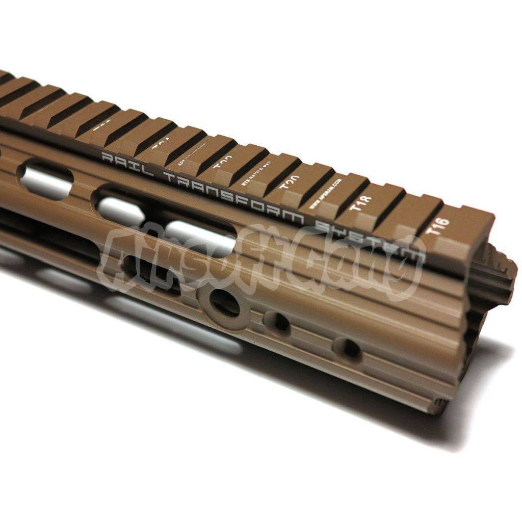 APS CNC Aluminum 13" Inches Guardian Rail System Handguard Set For Guardian M4 M16 Series AEG Airsoft Dark Earth