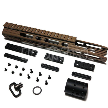 APS CNC Aluminum 13" Inches Guardian Rail System Handguard Set For Guardian M4 M16 Series AEG Airsoft Dark Earth