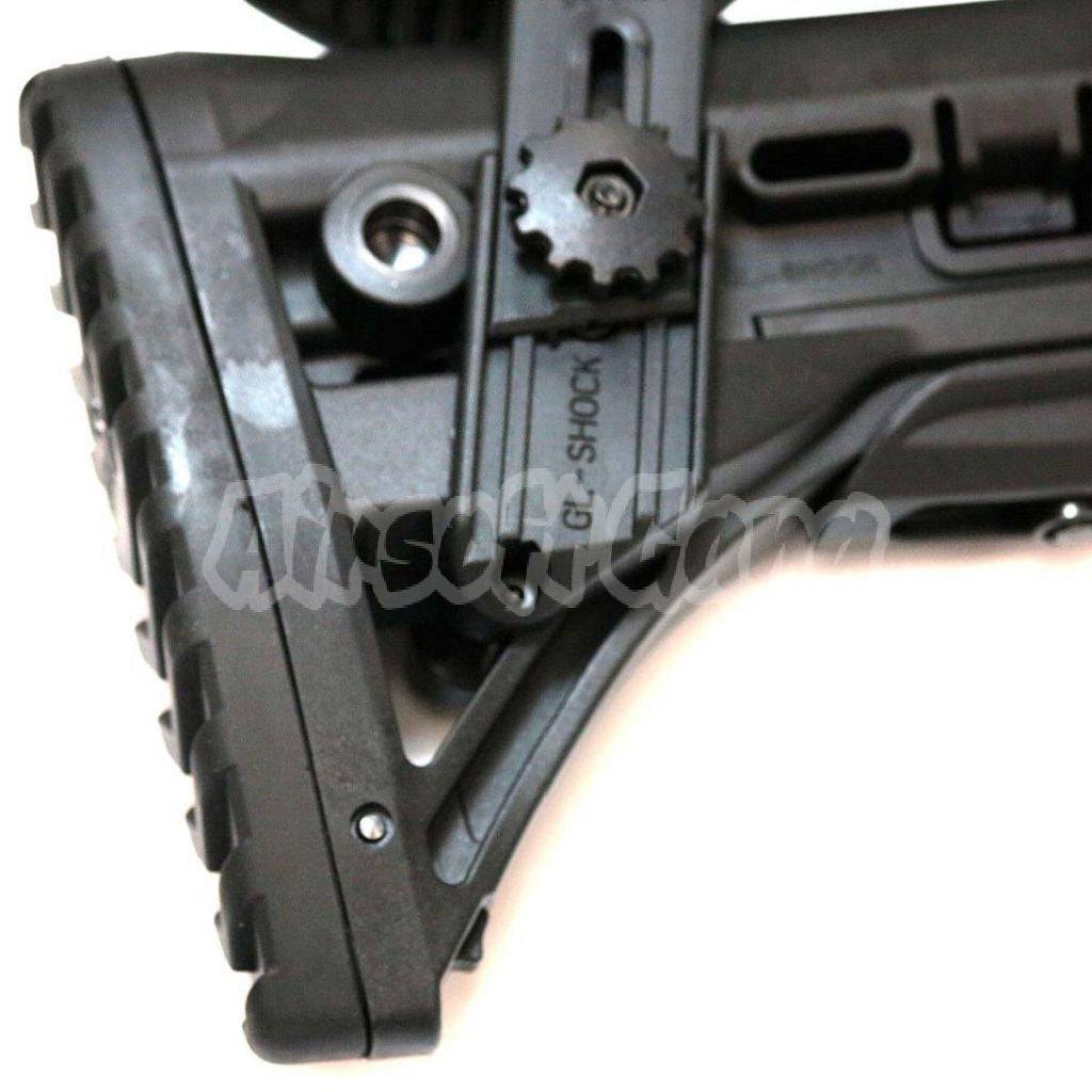 GL-Shock Style Recoil-Reducing Stock with Riser For M4 M16 AR Series AEG Airsoft Black