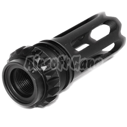 D-BOYS QD SCAR Type Flash Hider For All -14mm CCW Threading Rifle Black