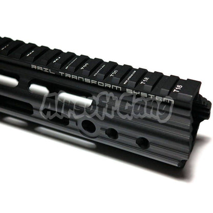 APS CNC Aluminum 10" Inches Guardian Rail System Handguard Set For Guardian M4 M16 Series AEG Airsoft Black