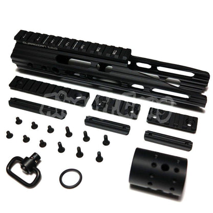 APS CNC Aluminum 10" Inches Guardian Rail System Handguard Set For Guardian M4 M16 Series AEG Airsoft Black