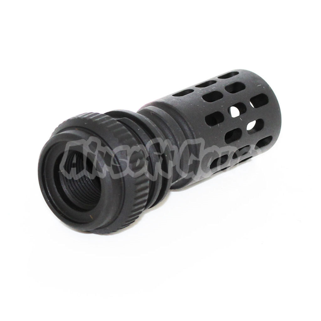 BattleComp AAC Type Metal Flash Hider For All -14mm CCW Threading Rifle Black