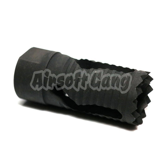 Medieval Type Metal Flash Hider For All -14mm CCW Threading Rifle Black