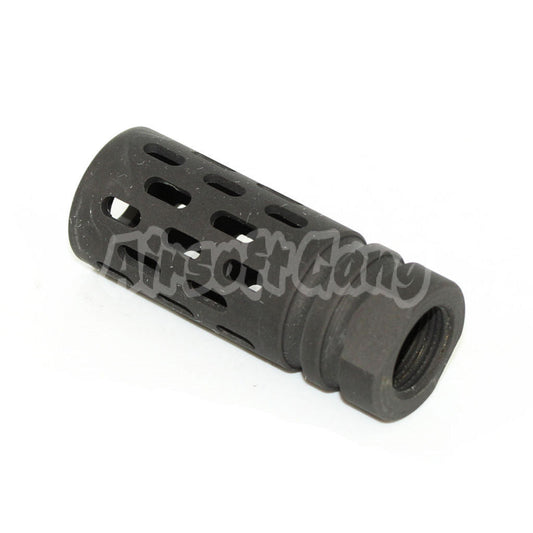 BattleComp Type Metal Flash Hider For All -14mm CCW Threading Rifle Black