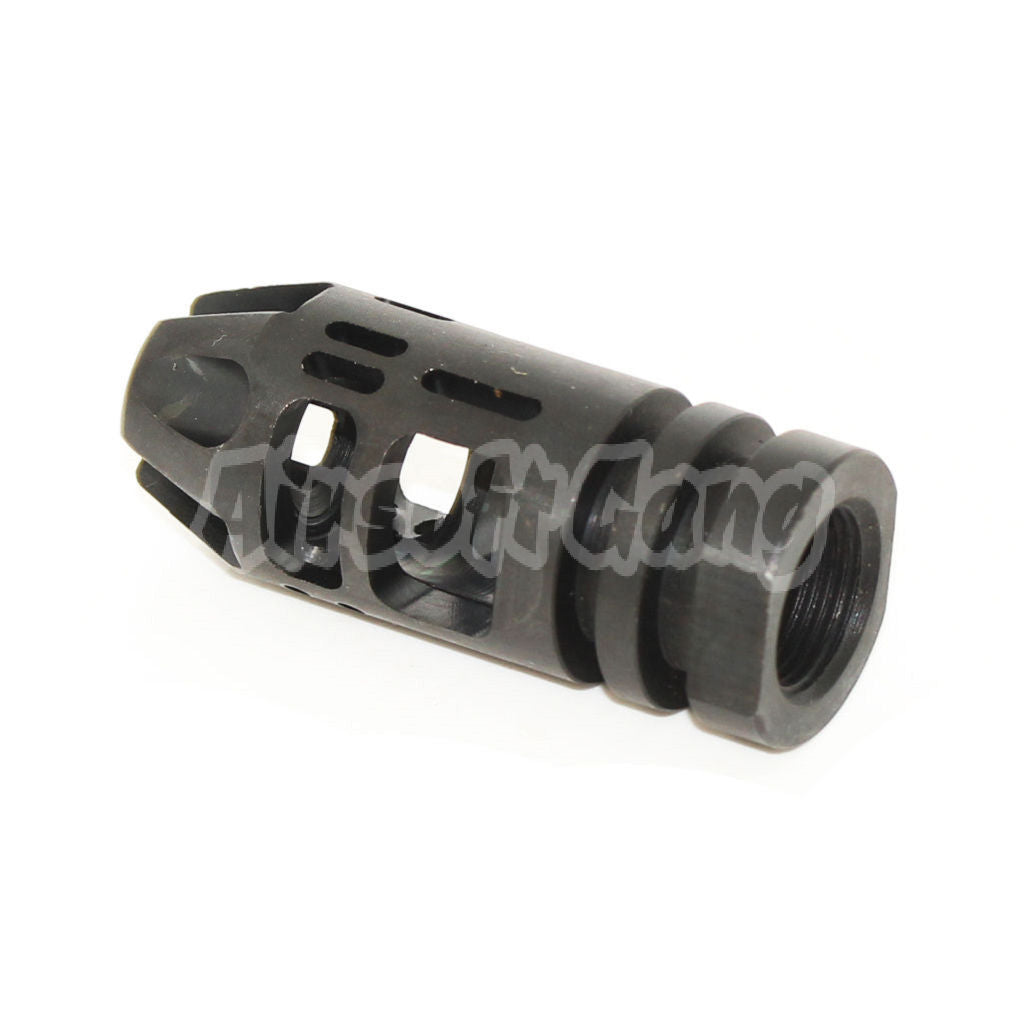 5KU EPSILON 556 Type Metal Flash Hider For All -14mm CCW Threading Rifle Black