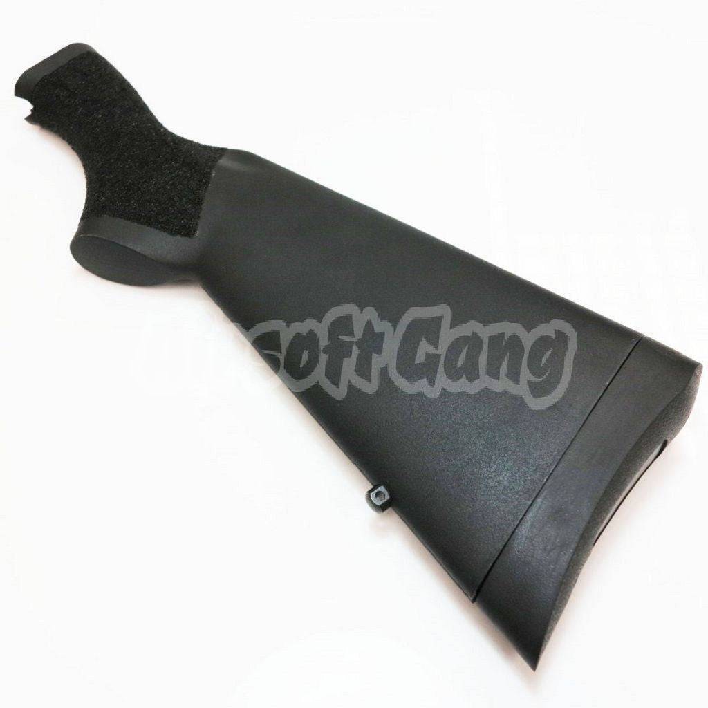 APS 870 Police Style Butt Stock With Stipple For APS CAM870 Shotgun Airsoft Black