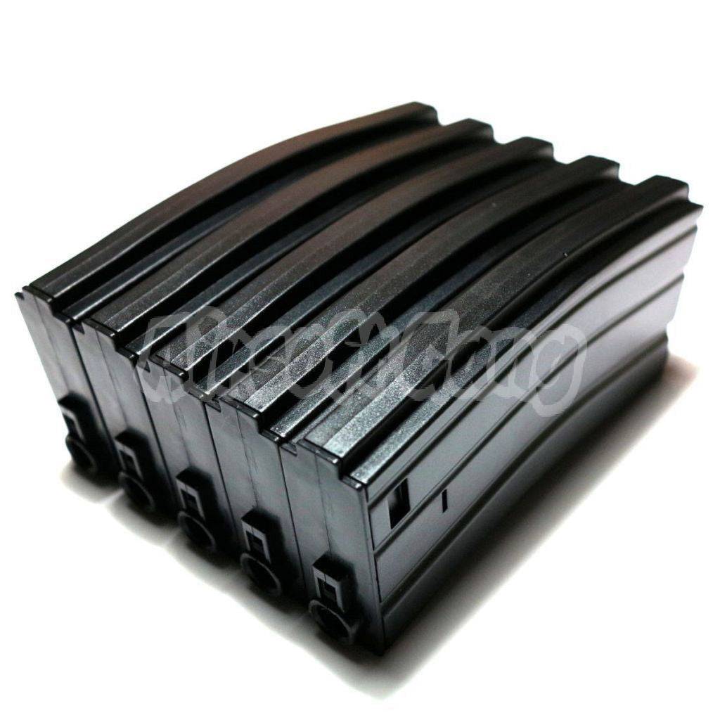 E&C 5pcs Box 30rd Mid-Cap Plastic Magazine For M4 M16 Series APS / E&C / CYMA / G&P / Tokyo Marui / ICS / Classic Army AEG Airsoft Black