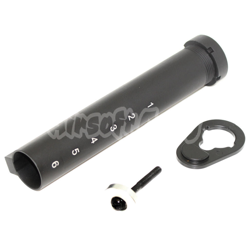 APS Metal 6-Position Stock Pipe Buttstock Tube For ASR M4 M16 Series AEG Airsoft Black