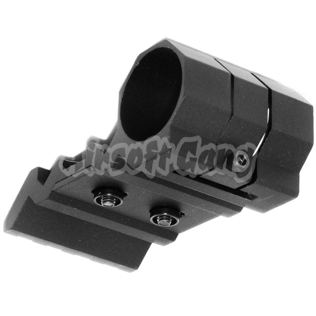 Offset 20mm Rail Mount & 1"/25mm Flashlight Mount Black