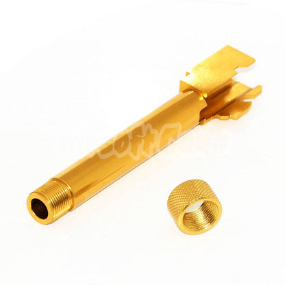 5KU CNC Aluminum Outer Barrel Type 1 For Tokyo Marui G17 GBB Pistol -14mm CCW Airsoft Gold