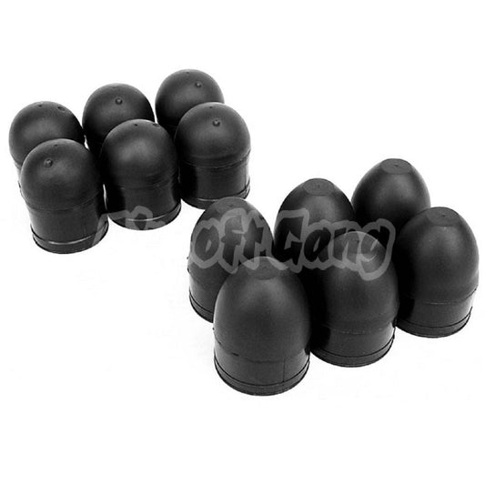 5KU 12pcs Replacement Rubber Bullet Greande Head For 40mm Cartridge Shell Black