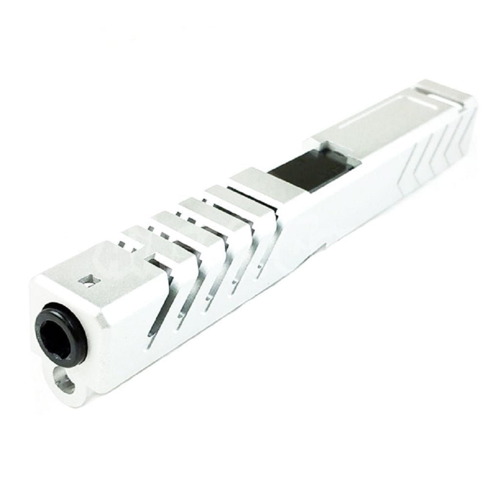 5KU CNC Aluminum Slide and Barrel Kit For Tokyo Marui G17 (Type 5) Silver