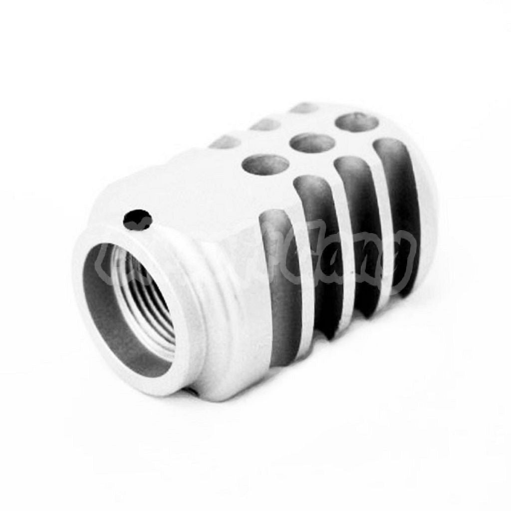 5KU Aluminium Compensator For Tokto Marui G17 +14mm CW Threaded Outer Barrel Silver