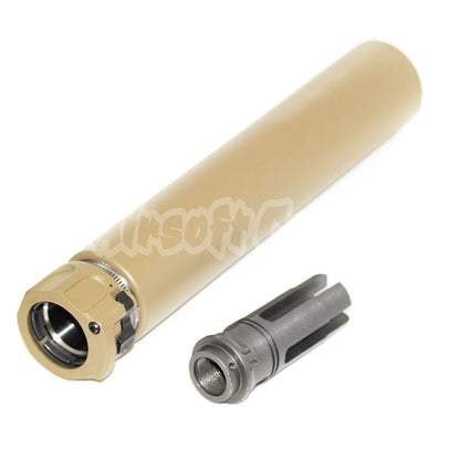 5KU 213mm SOCOM762 RC Suppressor Silencer with -14mm CCW Flash Hider Dark Earth Tan