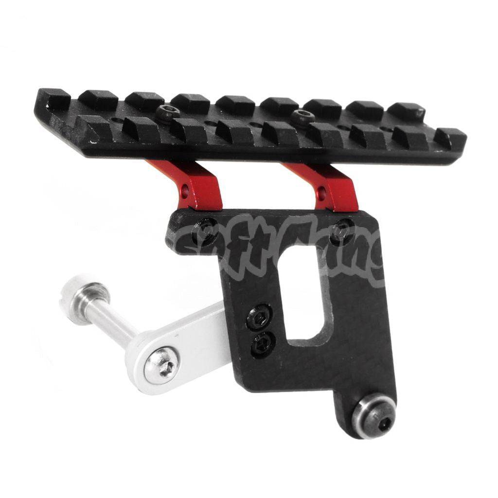 Airsoft 5KU Shooters Carbon Scope Mount Rail for Tokyo Marui HI-CAPA 5.1/4.3 GBB Pistol Black/Red