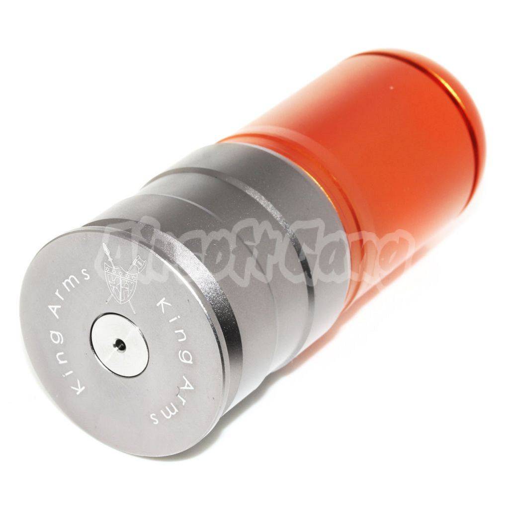 Airsoft King Arms 120rd 40mm Co2 Gas Grenade Cartridge Shell Version III Orange Red/Gray