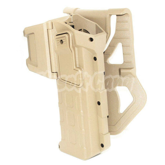 Polymer Hard Case Movable Holster For Tokyo Marui WE 1911 Pistol Airsoft Dark Earth Tan