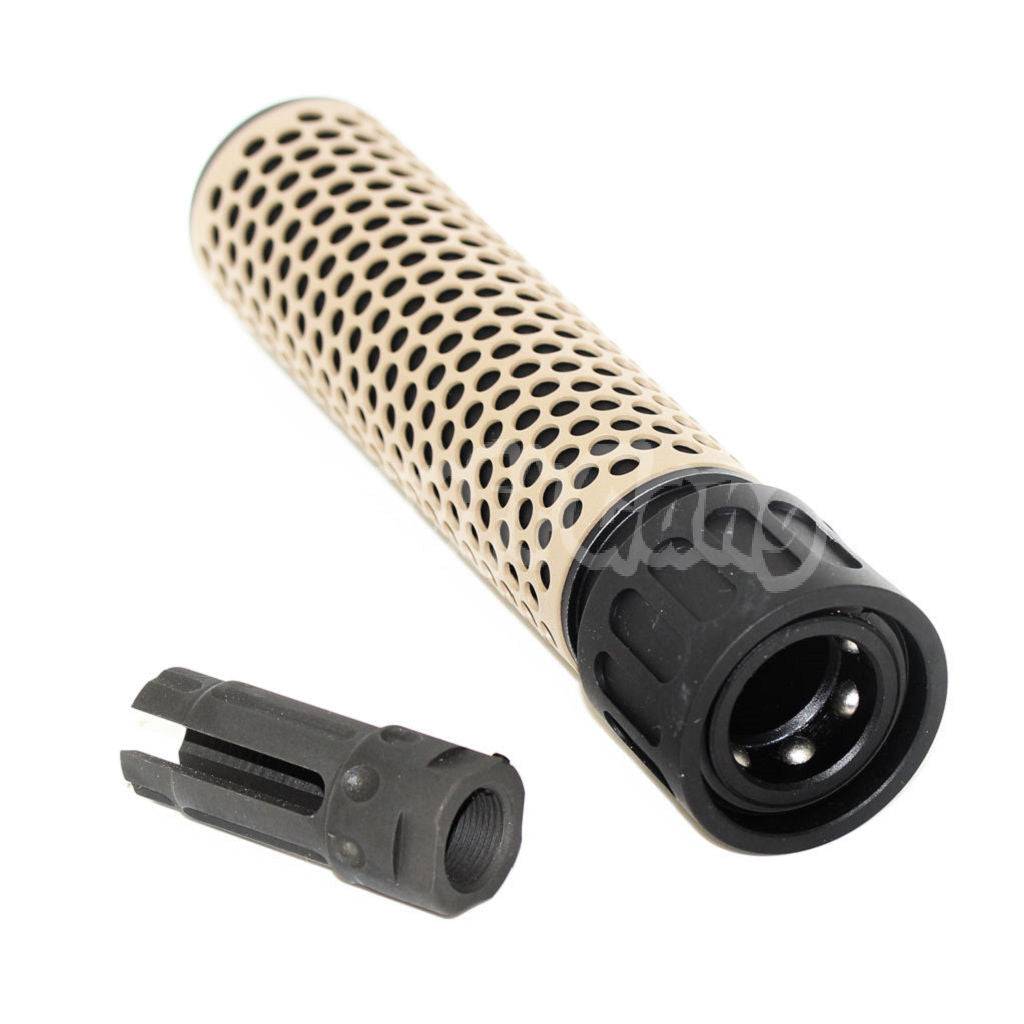 179mm 7" Inches 5.56 Style QDC Suppressor Silencer Extend Barrel Tube Dark Earth/Black