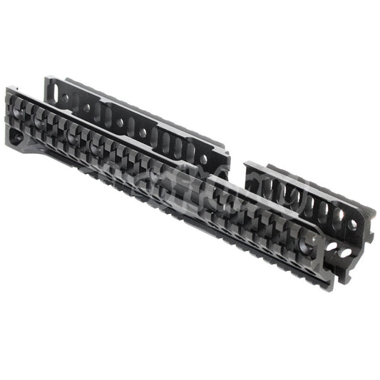 5KU CNC Aluminum 254mm B30 Style Long Lower Rail System Handguard For LCT GHK E&L Tokyo Marui AK Series AEG GBB Black