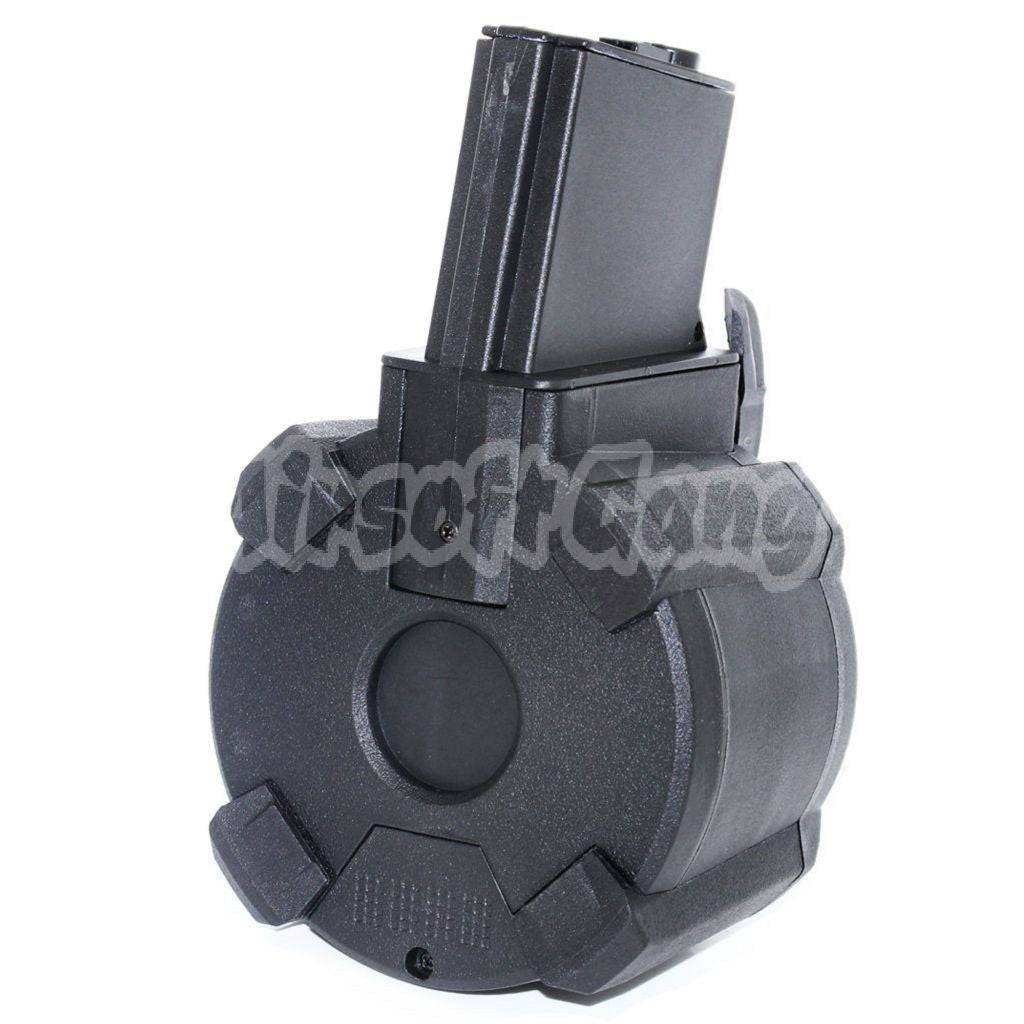 BATTLEAXE 1400rd Electric Drum Mag Magazine For M4 M16 Series APS / D-Boys / E&C / CYMA / G&P / Tokyo Marui / ICS / Classic Army / Jing Gong JG AEG Airsoft Black