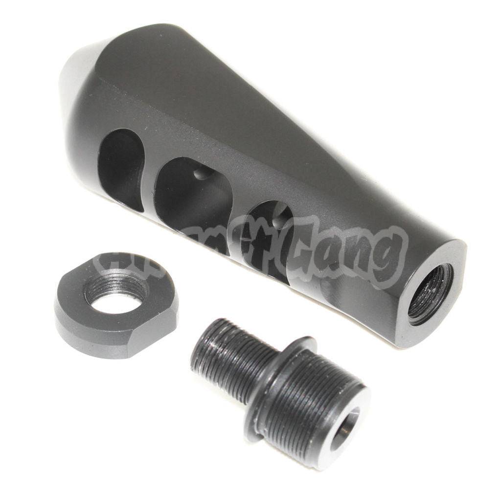 107mm Metal Tanker Flash Hider -14mm CCW / +21mm CW Threading