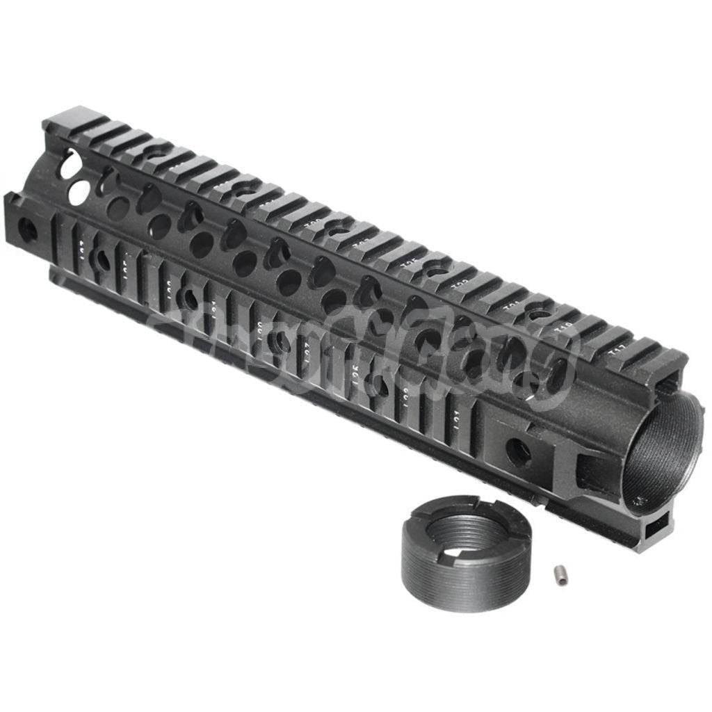 CYMA CNC Aluminum 255mm 10" Inches Free Float RIS Rail System Handguard For M4 M16 Series AEG Airsoft Black