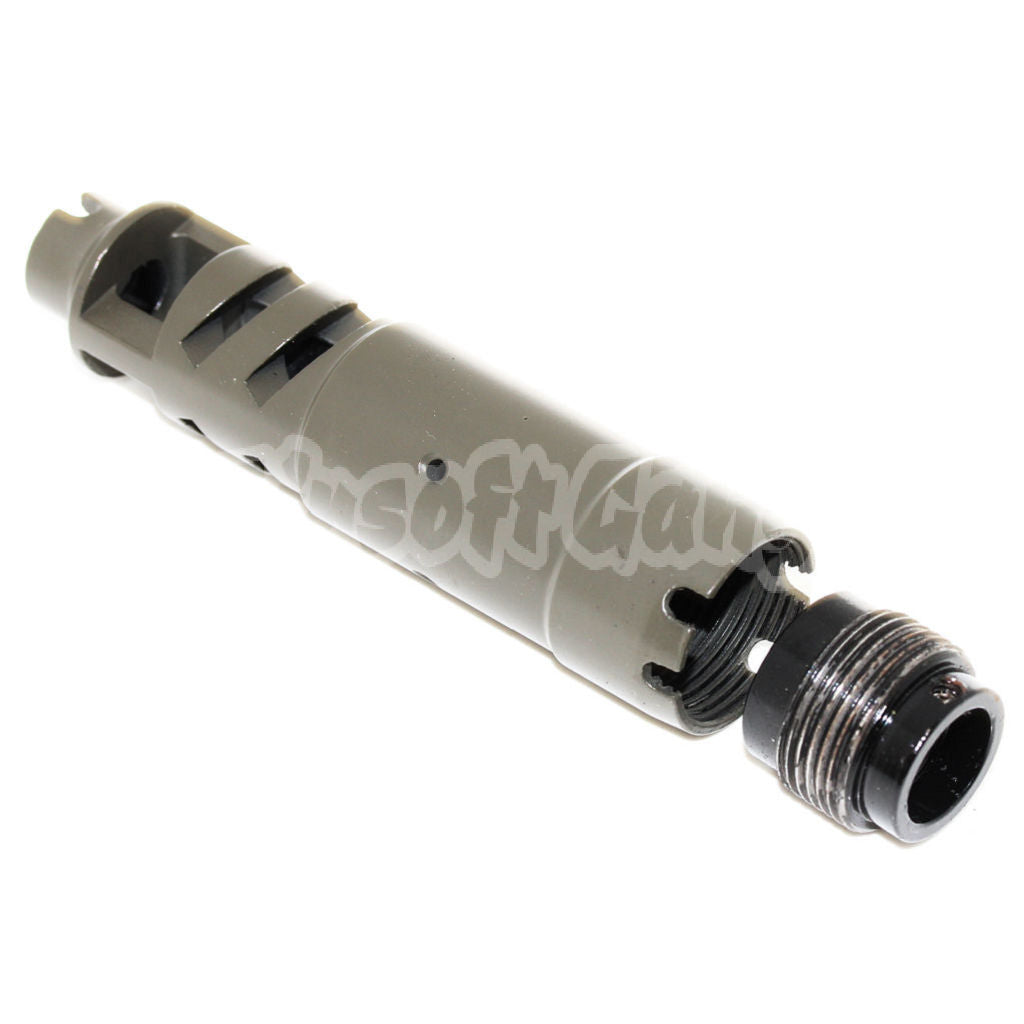 105mm Shturm Style Muzzle Brake Flash Hider with Adaptor For All -14mm CCW Threading Airsoft Rifle