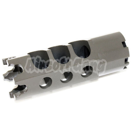 84mm DTK-1 Style Muzzle Brake Flash Hider with Adaptor For All -14mm CCW Threading Airsoft Rifle