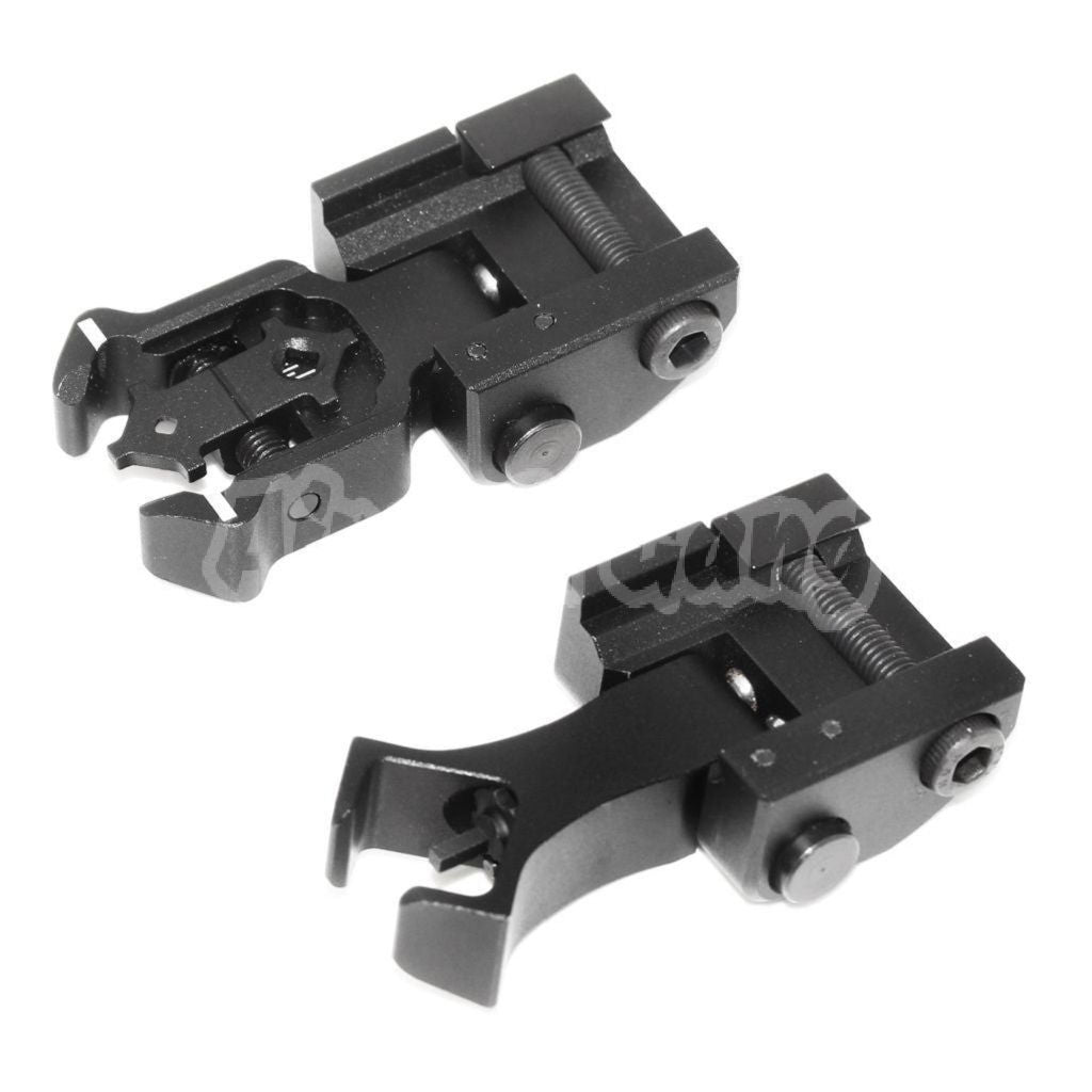 Airsoft CYMA Diamond Aperture Folding Filp Up Front Rear Sight For 20mm Rail