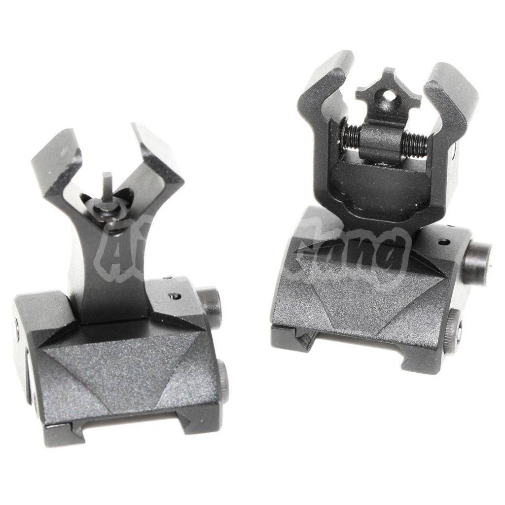 Airsoft CYMA Diamond Aperture Folding Filp Up Front Rear Sight For 20mm Rail