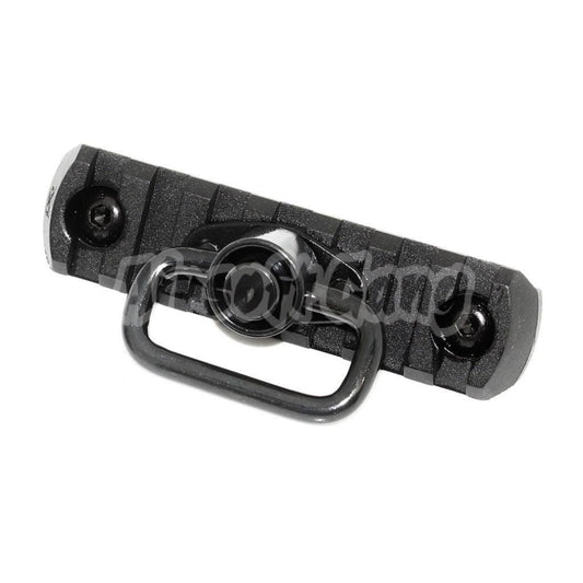 Airsoft APS 7-Slot MIL-STD 1913 Rail M-LOK Rail Segment Plate with QD Sling Swivel Black