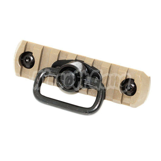 Airsoft APS 7-Slot MIL-STD 1913 Rail M-LOK Rail Segment Plate with QD Sling Swivel Dark Earth Tan