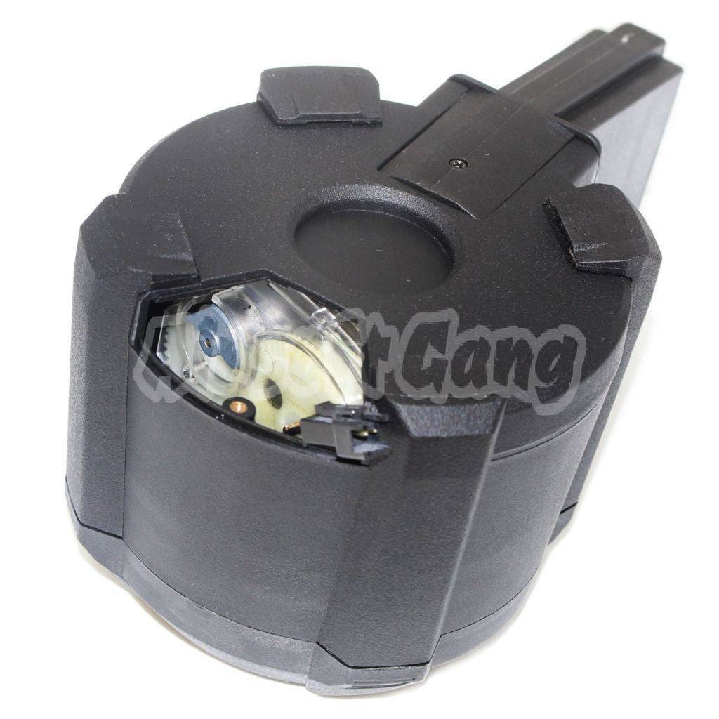 BATTLEAXE 1400rd Sound Control Electric Drum Mag Magazine For M4 M16 Series APS / D-Boys / E&C / CYMA / G&P / Tokyo Marui / ICS / Classic Army / Jing Gong JG AEG Airsoft Black