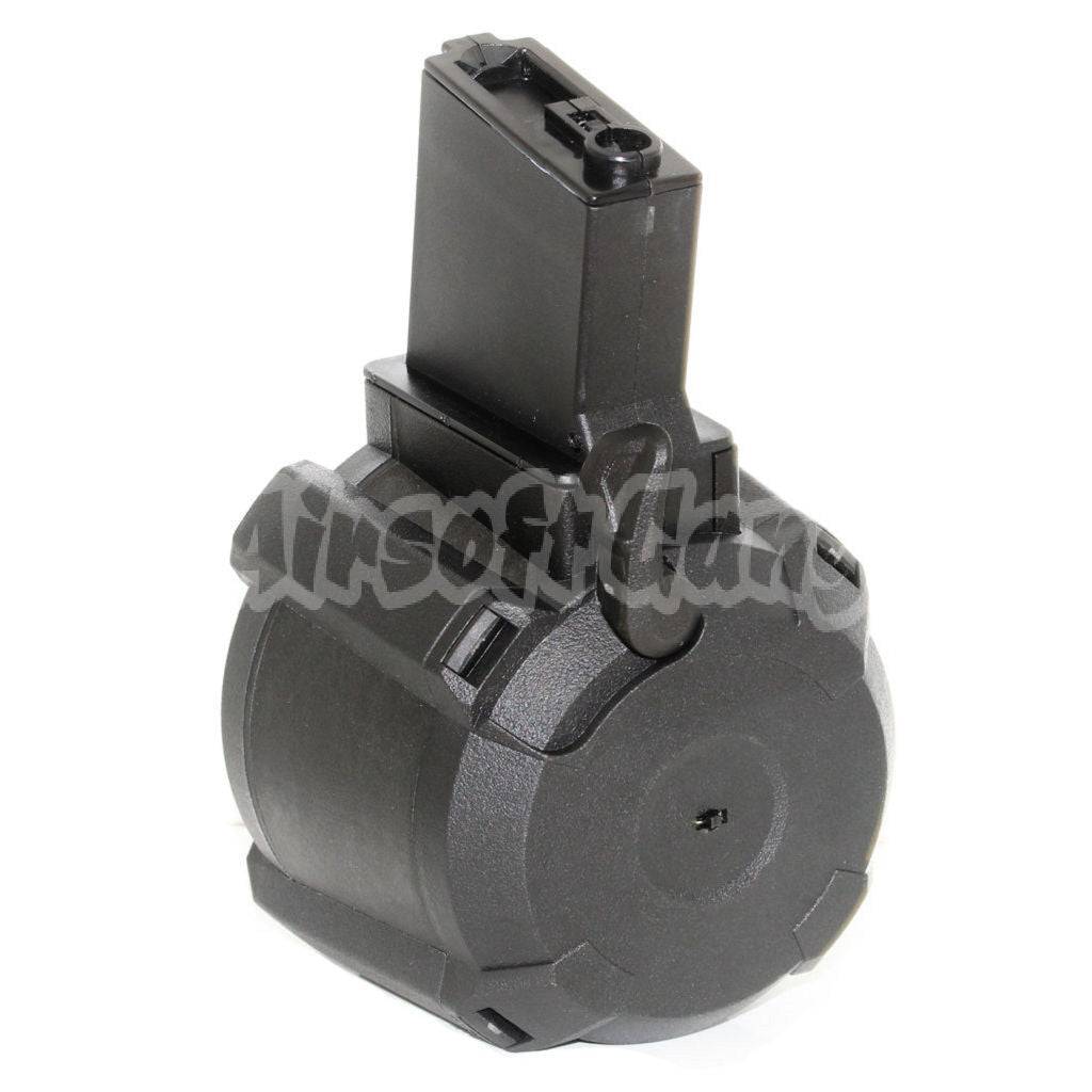 BATTLEAXE 1400rd Sound Control Electric Drum Mag Magazine For M4 M16 Series APS / D-Boys / E&C / CYMA / G&P / Tokyo Marui / ICS / Classic Army / Jing Gong JG AEG Airsoft Black