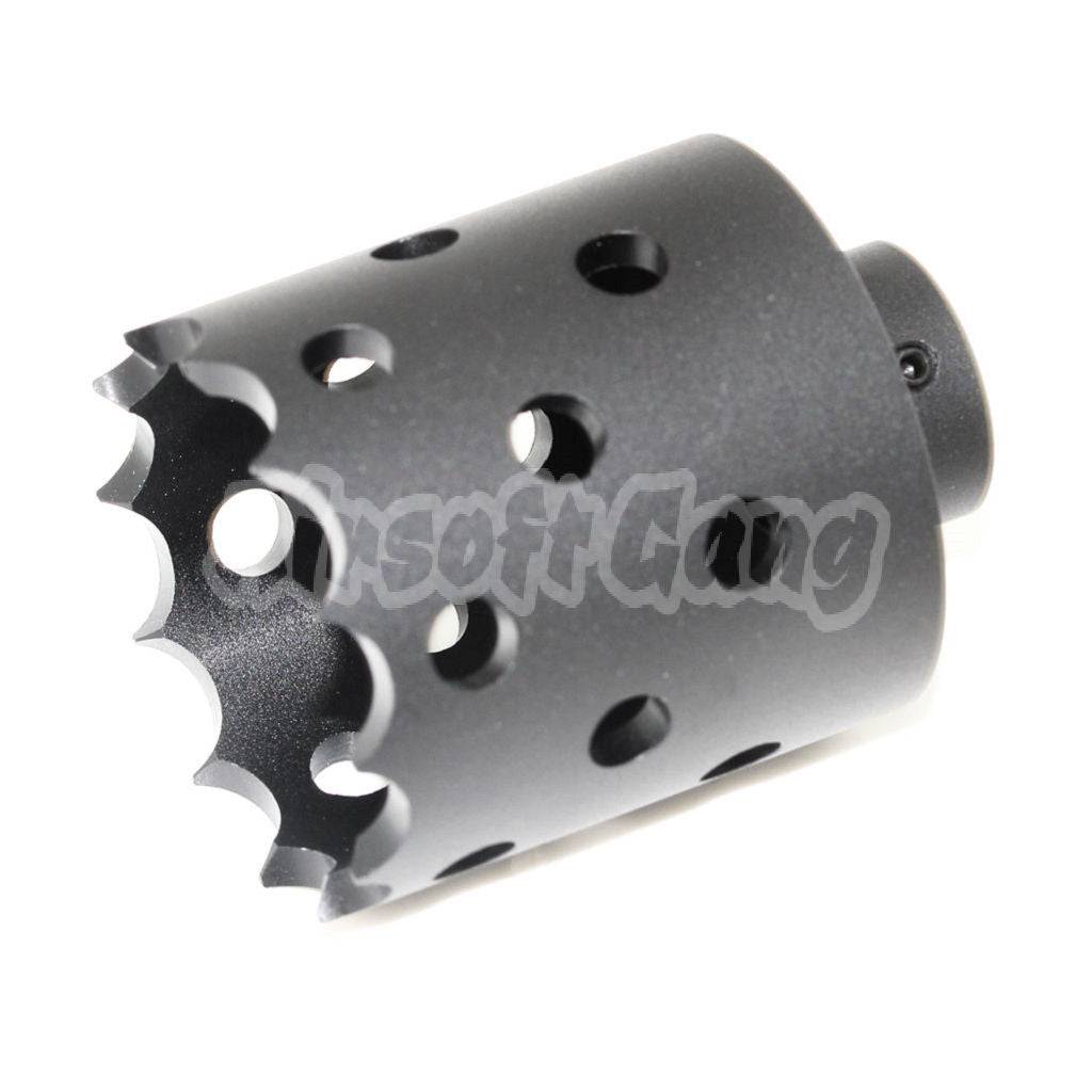 43mm/55mm Metal Muzzle Brake Flash Hider For All -14mm CCW Threading Airsoft Rifle Black