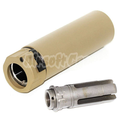 5KU 133mm SOCOM556 Mini-2 RC Suppressor Silencer with -14mm CCW Threading Flash Hider Dark Earth