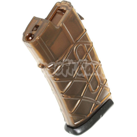 APS 300rd Hi-Cap Magazine For AUG Series APS / Jing Gong JG / Classic Army / Tokyo Marui AEG Airsoft Clear Brown/Black