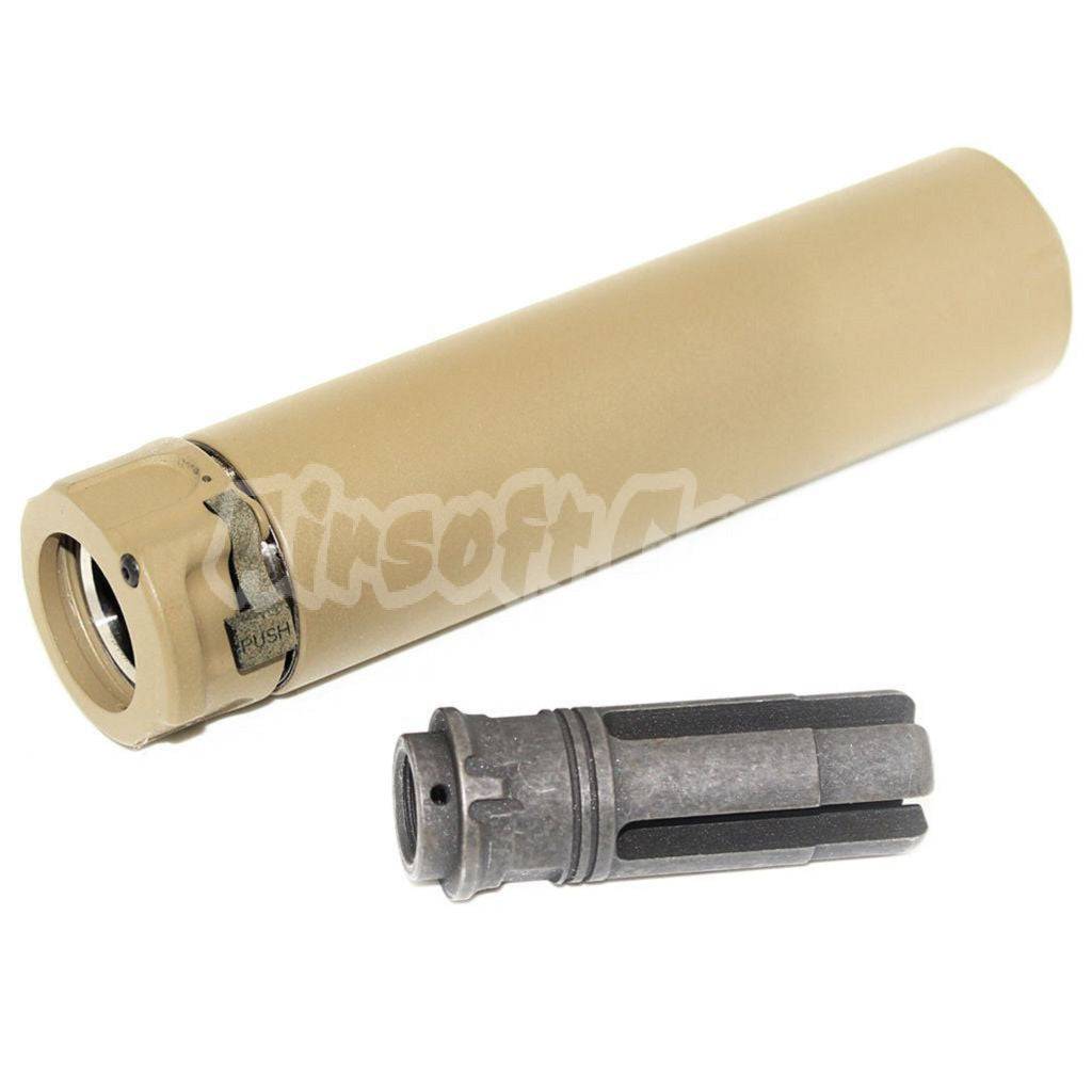 5KU 158mm SOCOM556 RC2 Suppressor Silencer with -14mm CCW Threading Flash Hider Dark Earth