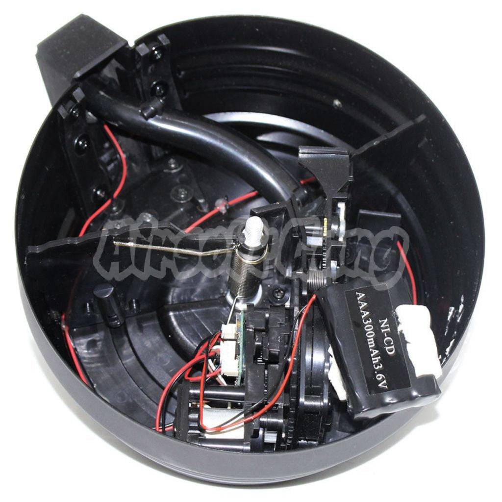CYMA 2500rd Wired & Sound Control Electric Drum Mag Magazine With EU 220v Plug Charger For AK Series CYMA / APS / Jing Gong JG / Tokyo Marui AEG Airsoft Black