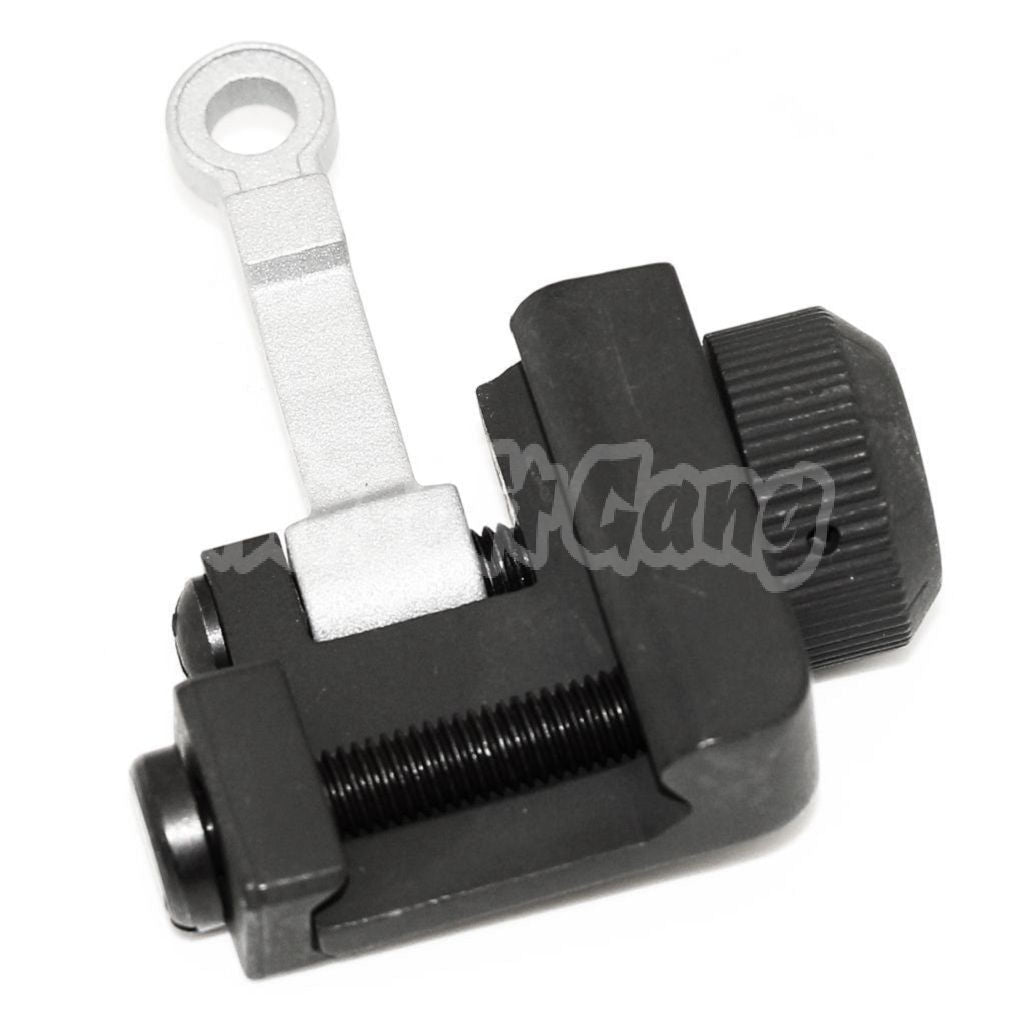 KAC Style 300M Metal Flip-Up Rear Sight For MK18 MOD-1 M4 M16 AEG Airsoft Black/Silver