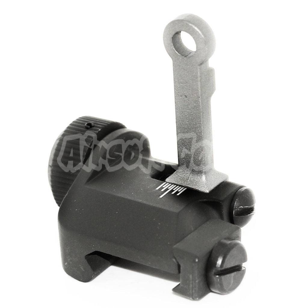 KAC Style 300M Metal Flip-Up Rear Sight For MK18 MOD-1 M4 M16 AEG Airsoft Black/Silver