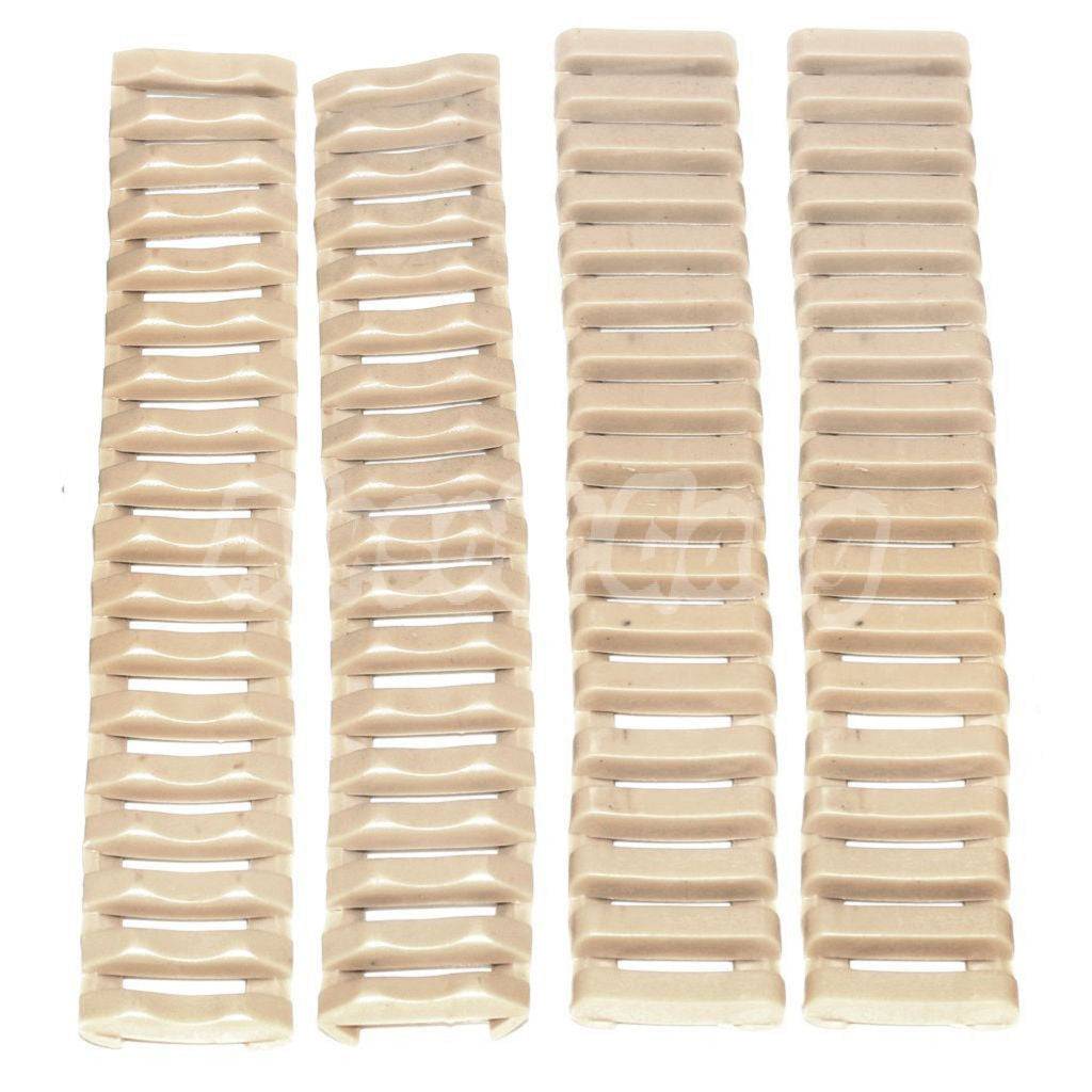 D-Boys 4pcs Soft Rubber 20mm RIS RAS Cache Rail Cover Panel Tan